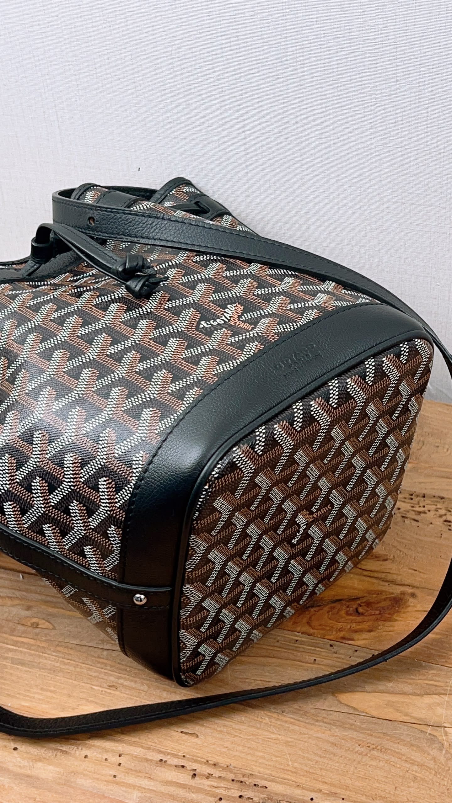 Goyard Black Goyardine Petit Flot Bucket Bag