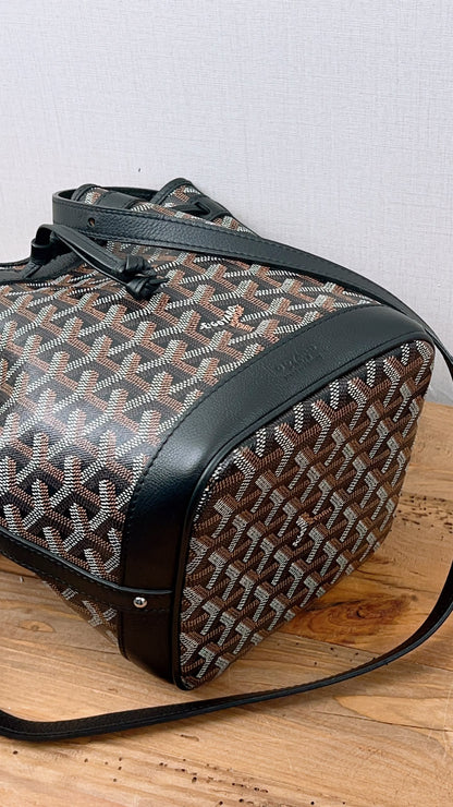 Goyard Black Goyardine Petit Flot Bucket Bag