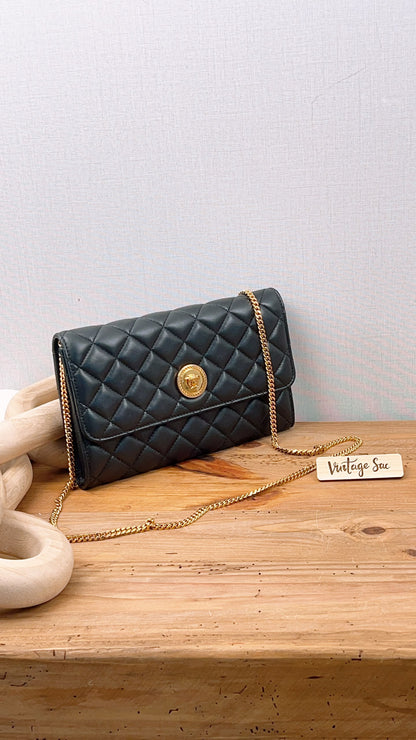 Versace Black Lambskin Quilted Medusa WOC (GHW)
