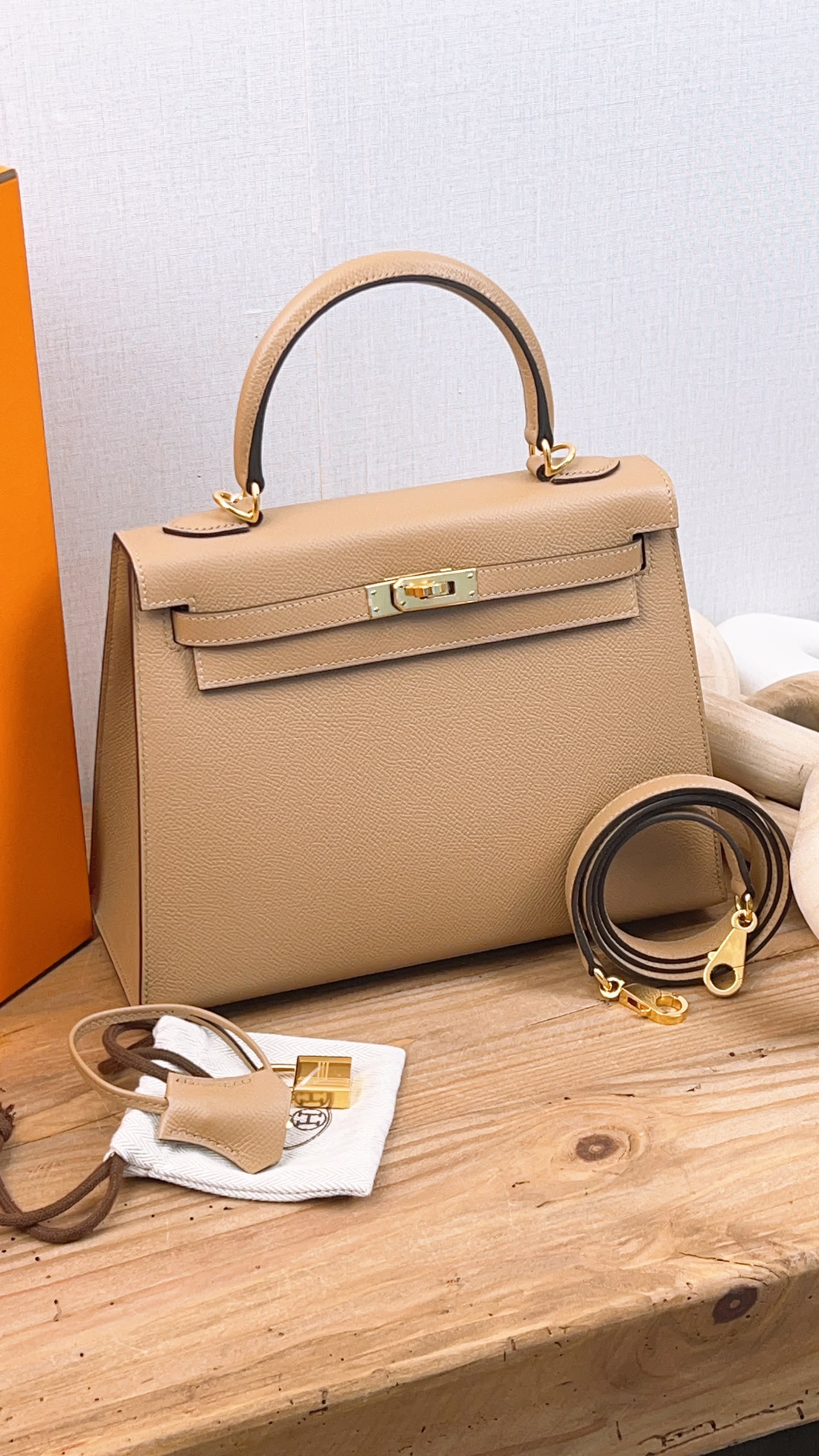 Hermes Epsom Chai Kelly 25 (GHW)