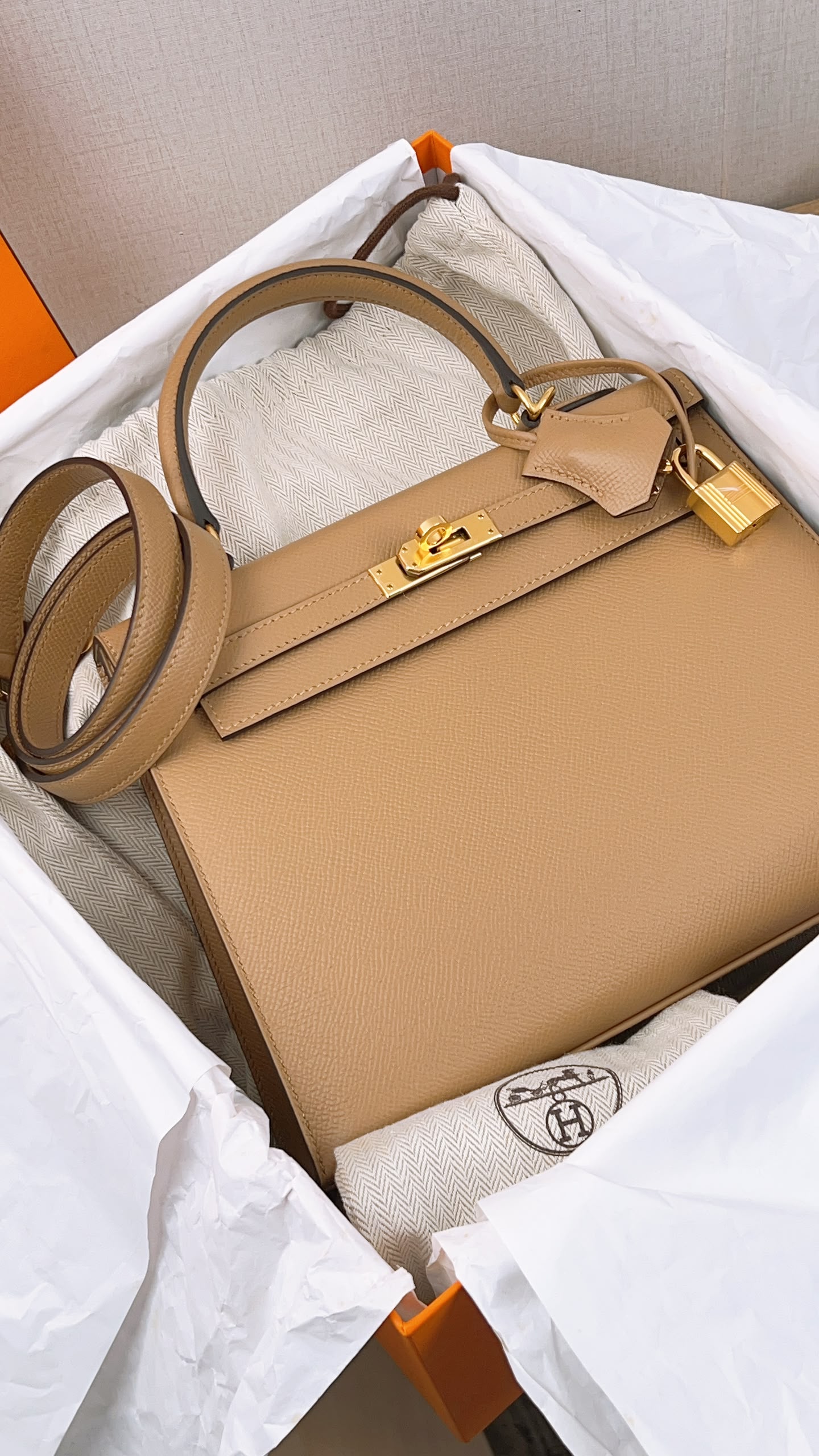 Hermes Epsom Chai Kelly 25 (GHW)