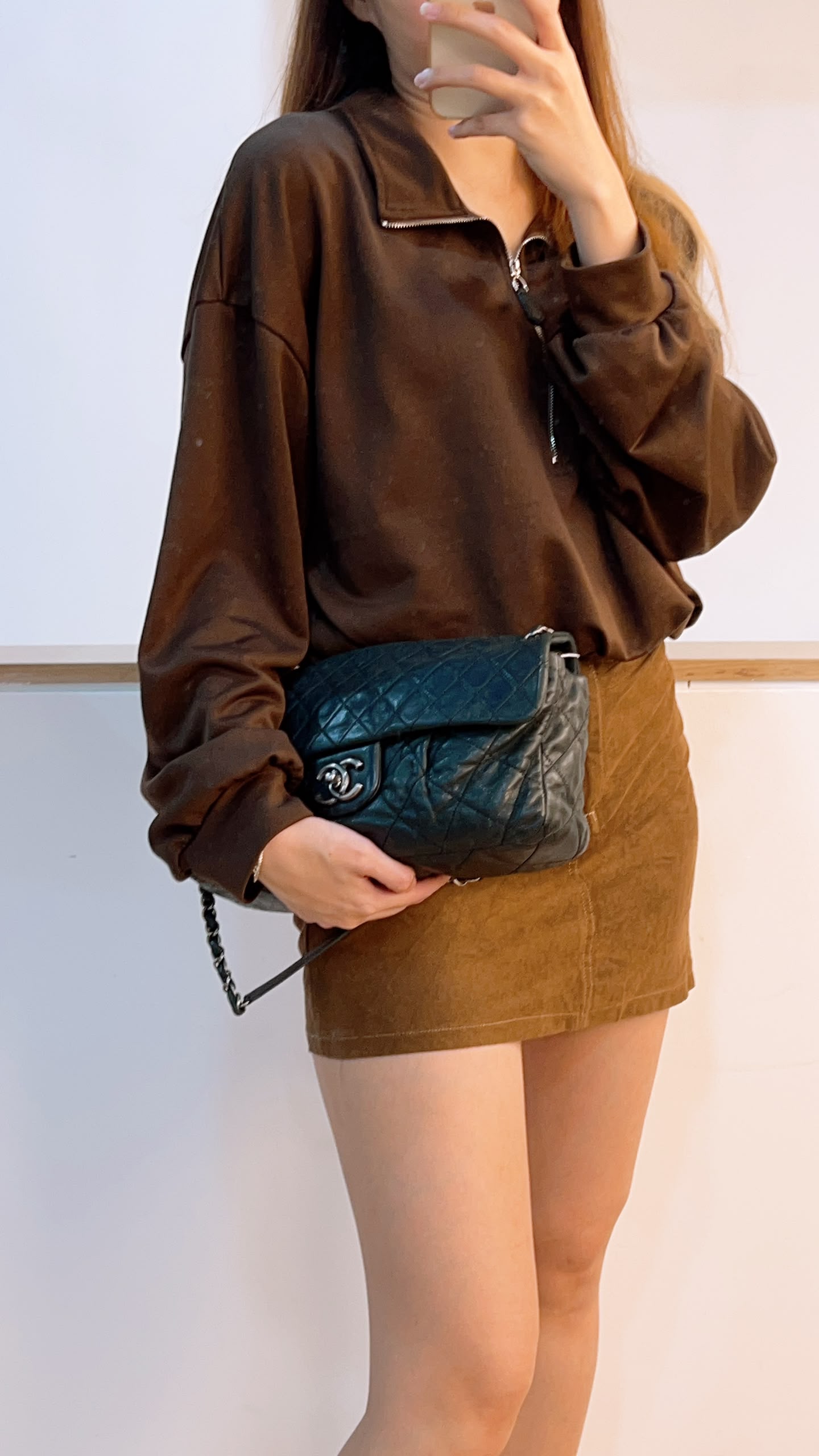 Chanel Black Iridescent Calfskin Coco Pleats Dlap (RHW)