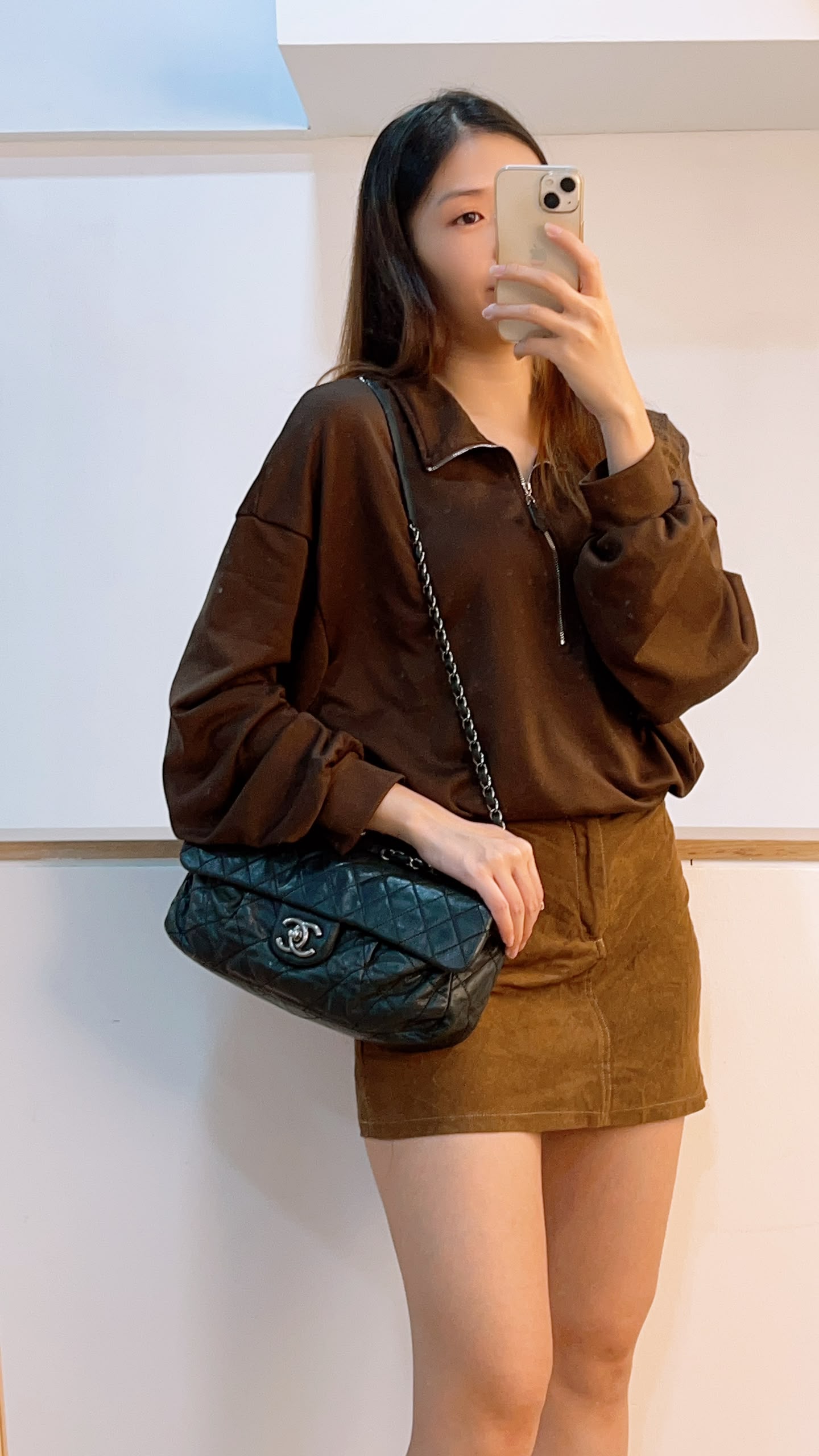 Chanel Black Iridescent Calfskin Coco Pleats Dlap (RHW)