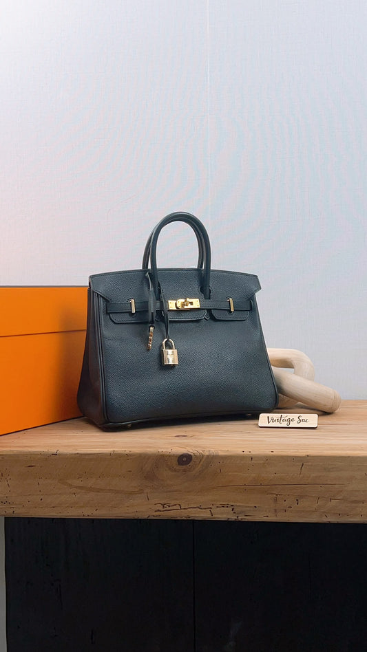 Hermes Black Epsom Birkin 25 (GHW)