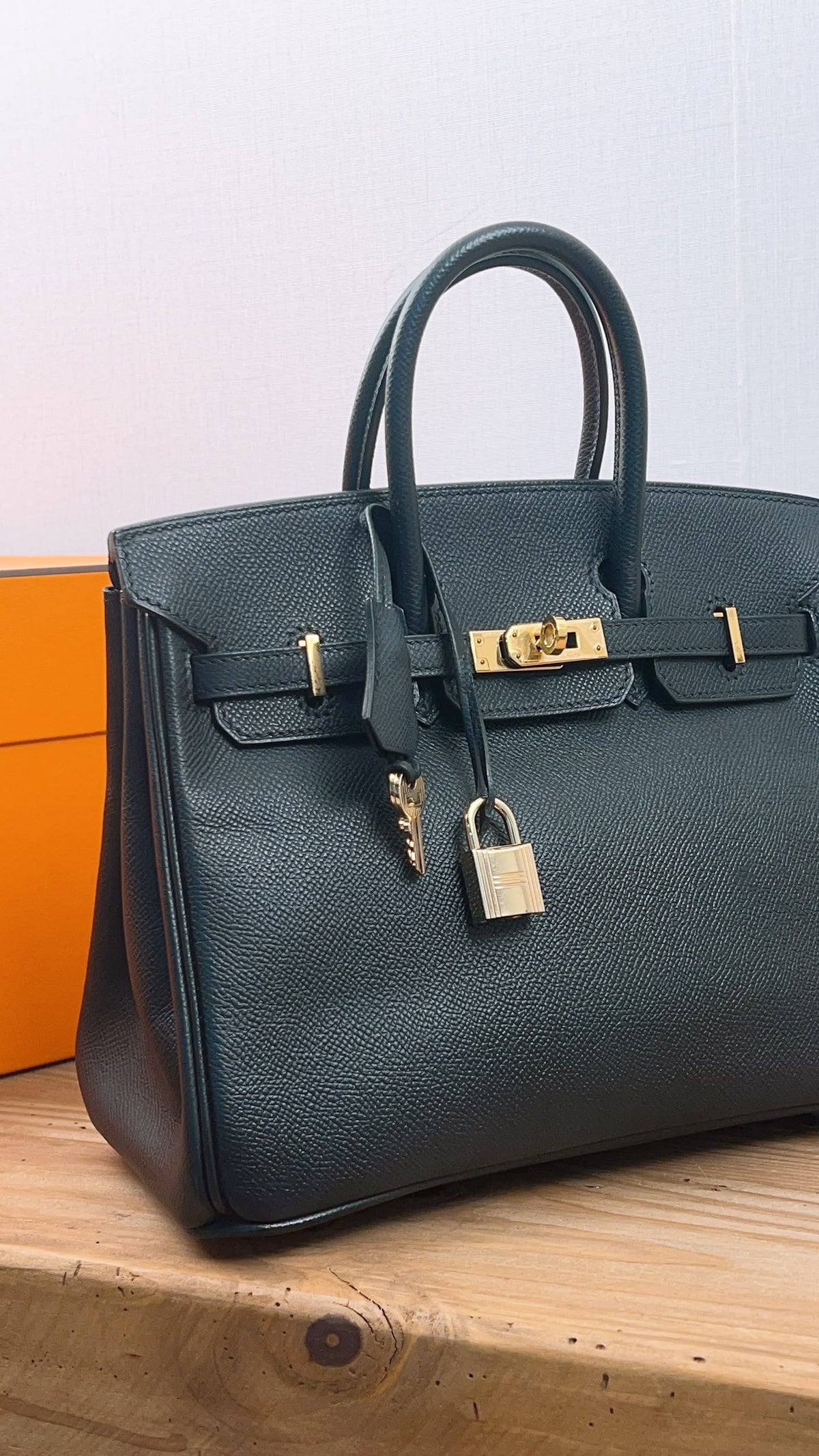 Hermes Black Epsom Birkin 25 (GHW)
