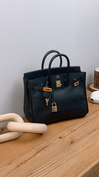 Hermes Black Epsom Birkin 25 (GHW)