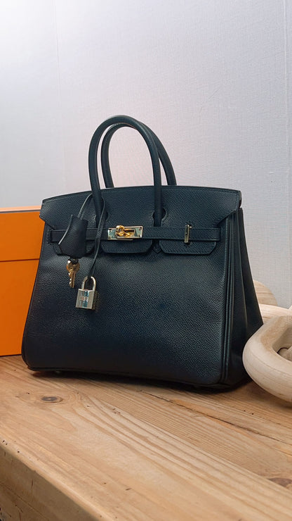 Hermes Black Epsom Birkin 25 (GHW)