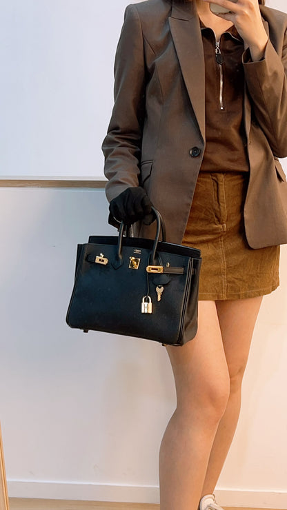 Hermes Black Epsom Birkin 25 (GHW)