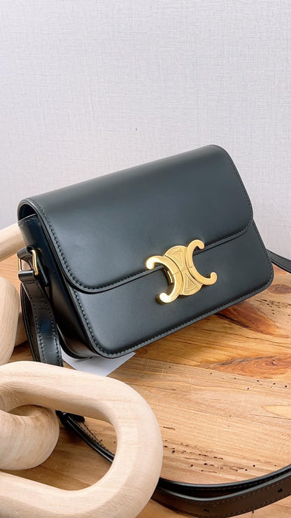 Celine Black Calfskin Teen Triomphe (GHW)