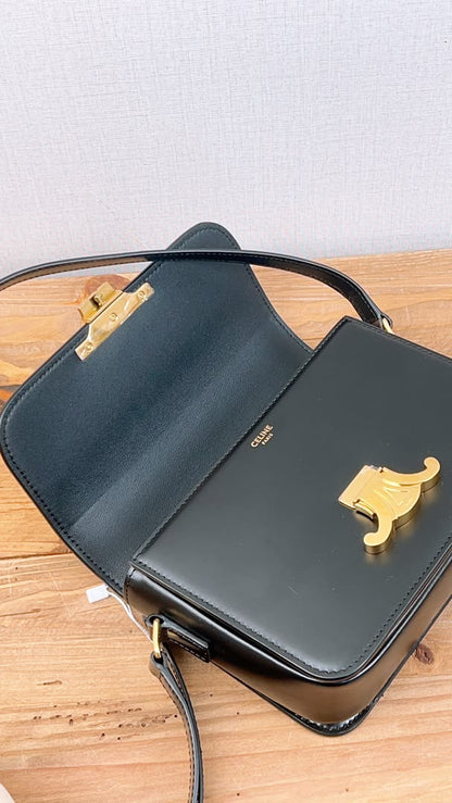Celine Black Calfskin Teen Triomphe (GHW)