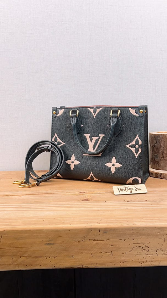 LV Black Monogram Empreinte On The Go PM