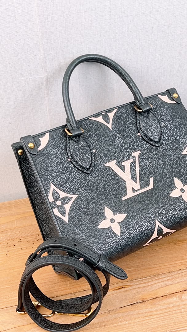 LV Black Monogram Empreinte On The Go PM
