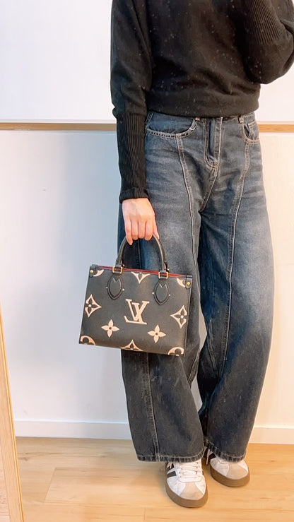 LV Black Monogram Empreinte On The Go PM