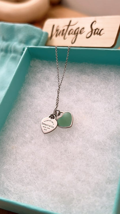 Tiffany & Co Silver Double Heart Necklace