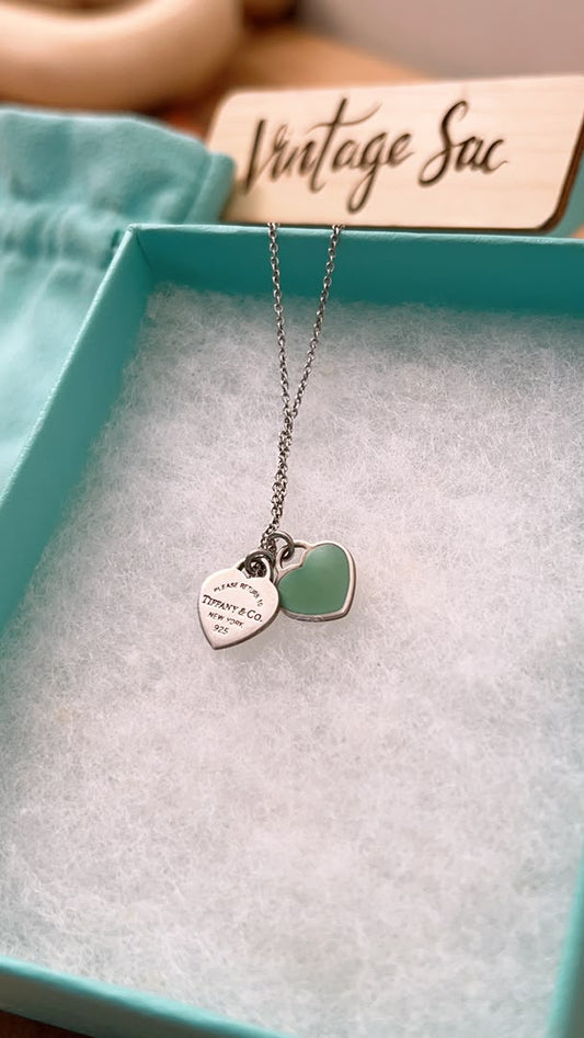 Tiffany & Co Silver Double Heart Necklace