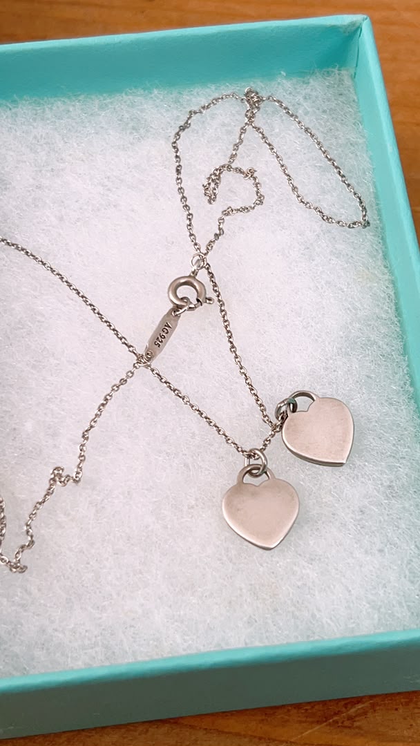Tiffany & Co Silver Double Heart Necklace