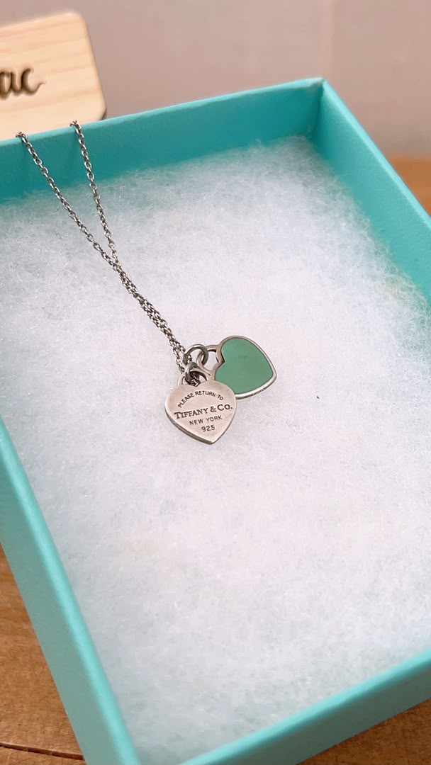 Tiffany & Co Silver Double Heart Necklace
