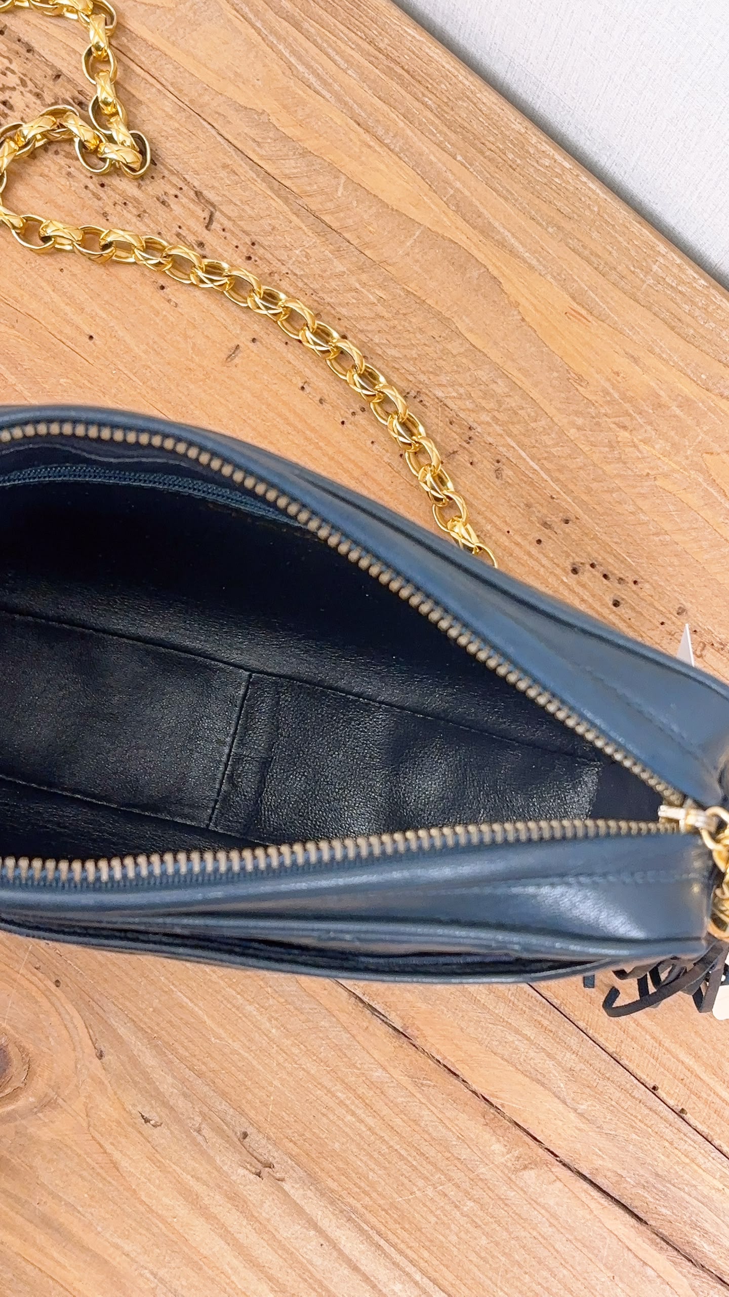 Chanel Navy Lambskin Vintage Tassel Camera Bag (GHW)