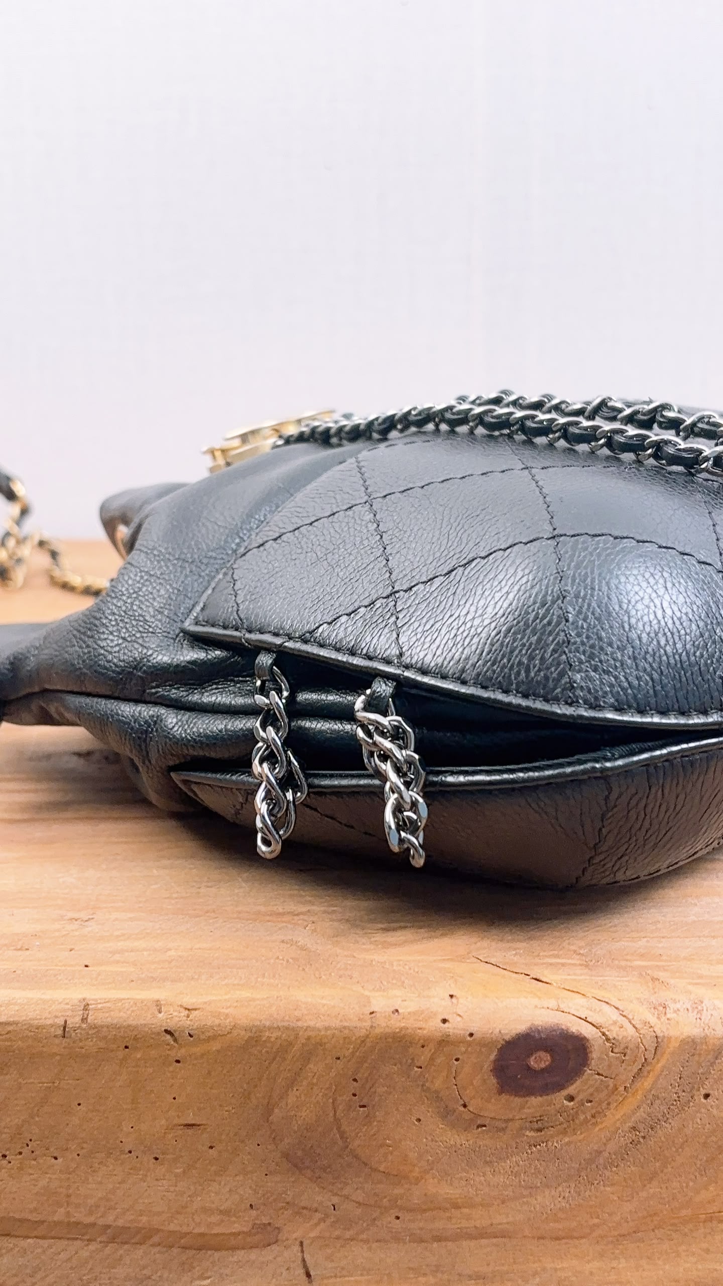 Chanel Black Calfskin Small Gabrielle Bucket Bag