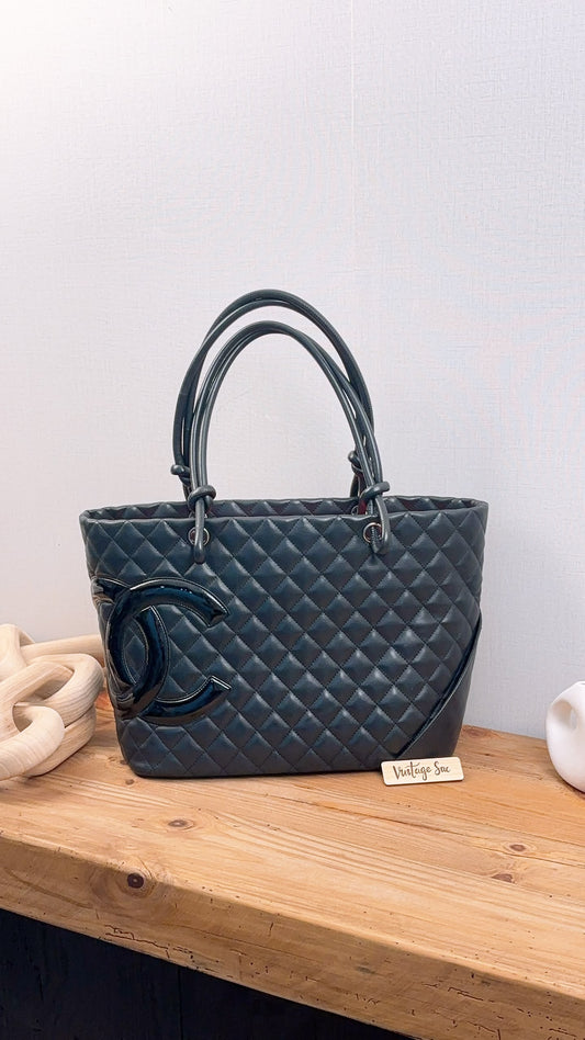 Chanel Black Calfskin Cambon Shopper Tote (SHW)