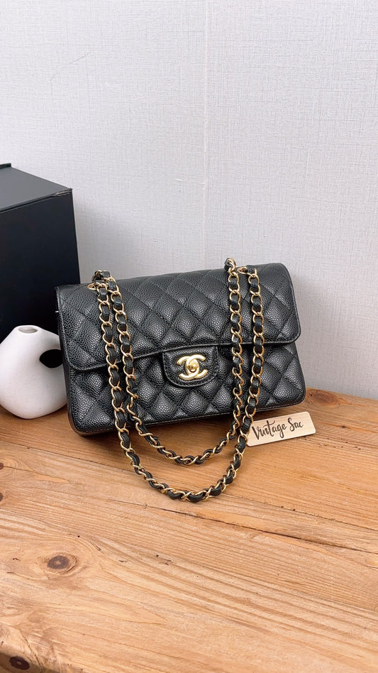 Chanel Black Caviar Small CF (GHW)
