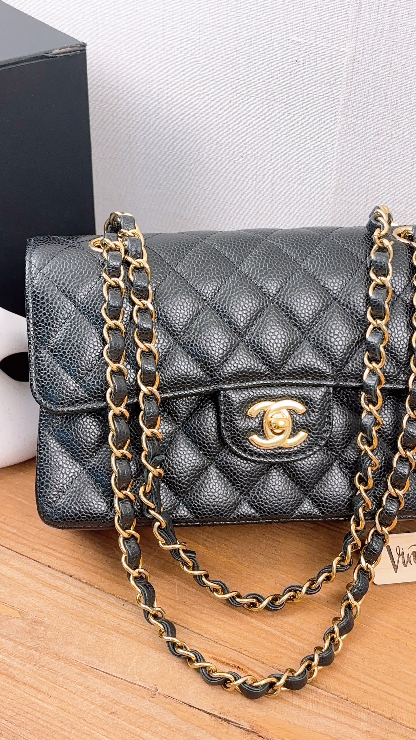 Chanel Black Caviar Small CF (GHW)