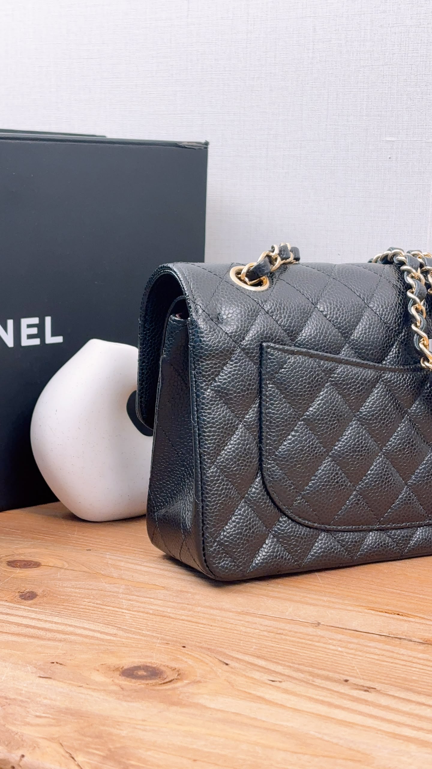 Chanel Black Caviar Small CF (GHW)