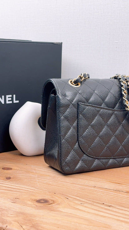 Chanel Black Caviar Small CF (GHW)