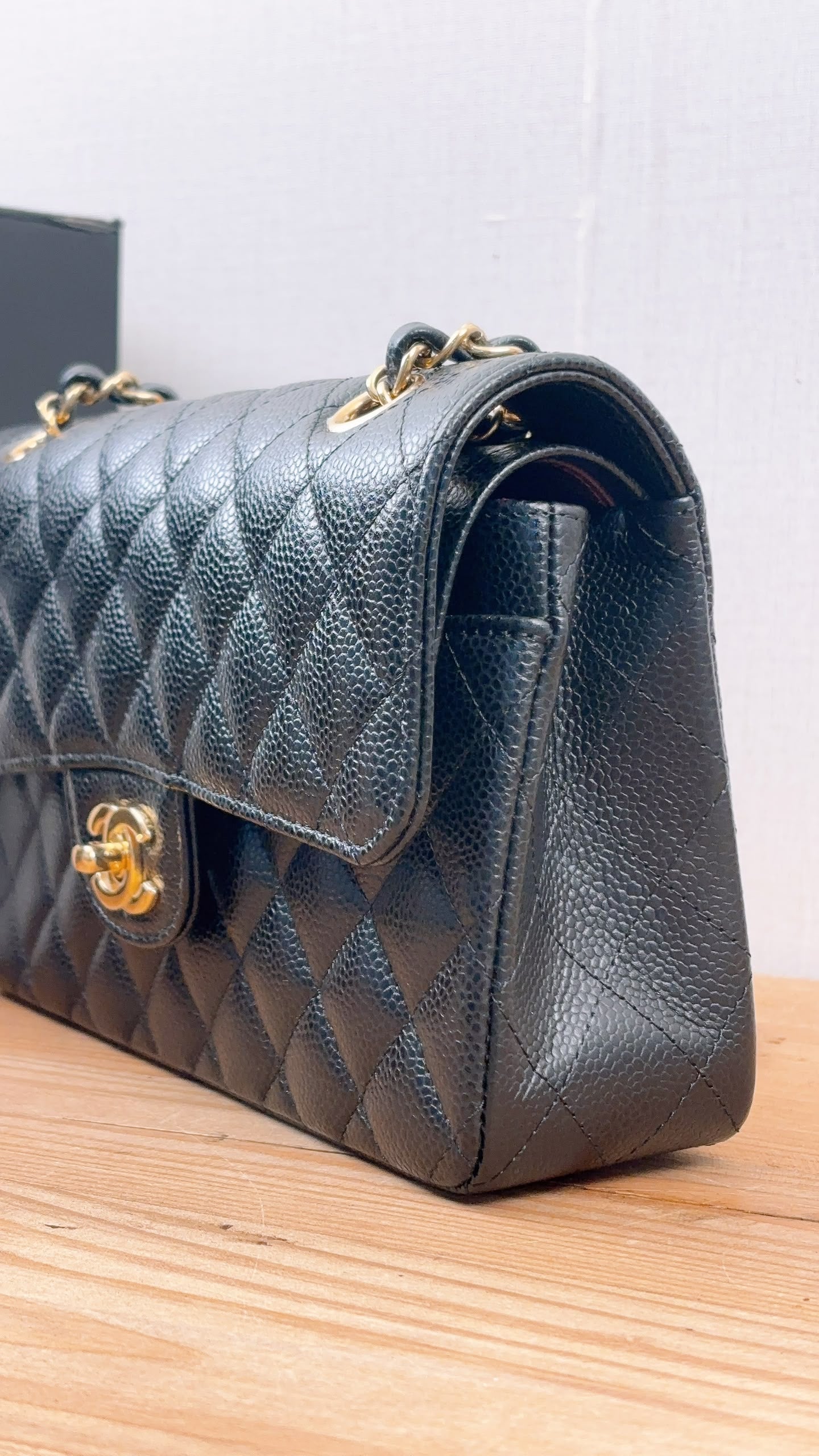 Chanel Black Caviar Small CF (GHW)