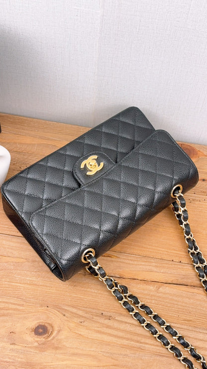 Chanel Black Caviar Small CF (GHW)