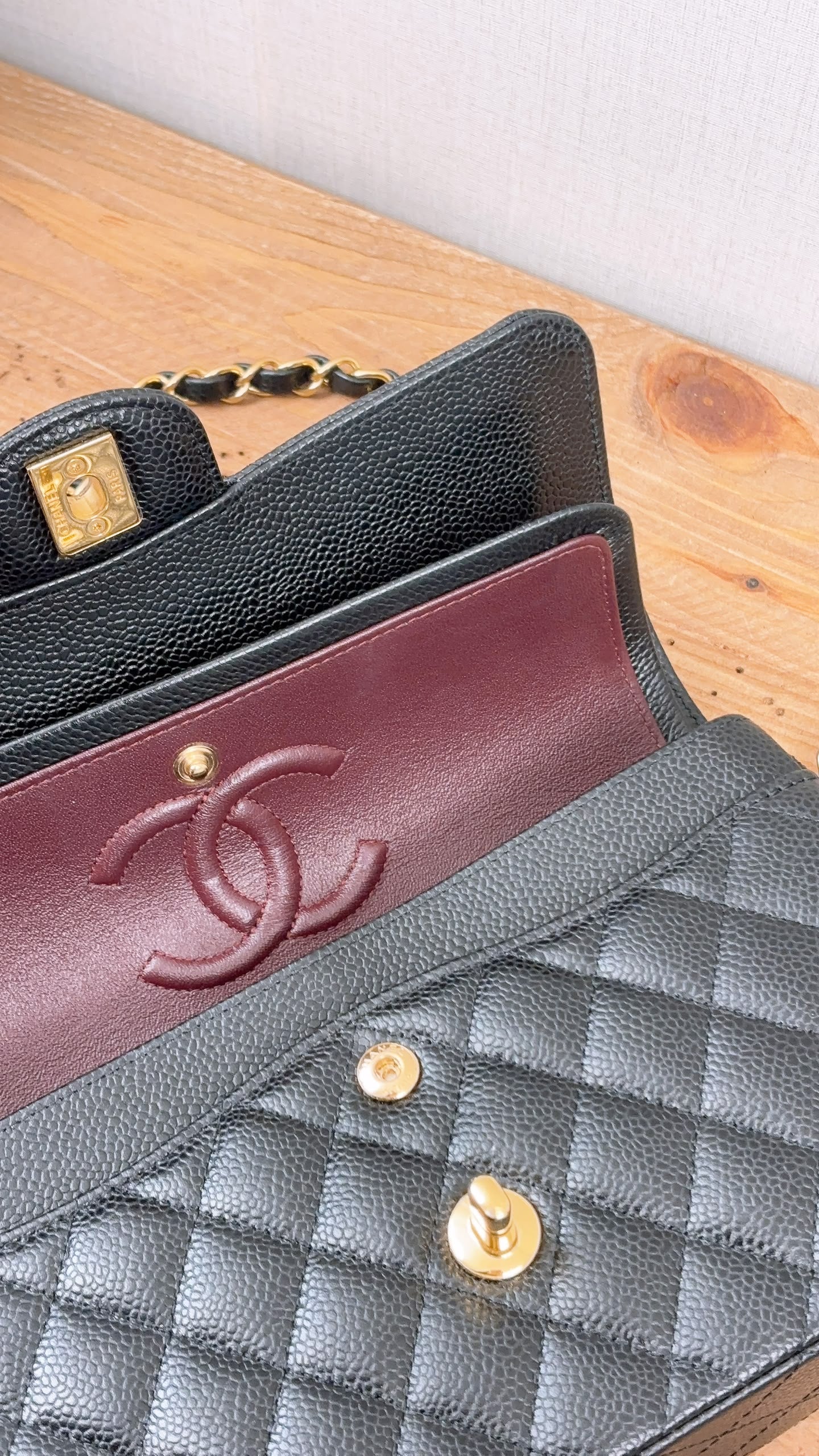 Chanel Black Caviar Small CF (GHW)