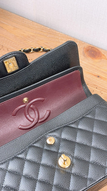 Chanel Black Caviar Small CF (GHW)