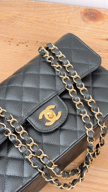 Chanel Black Caviar Small CF (GHW)
