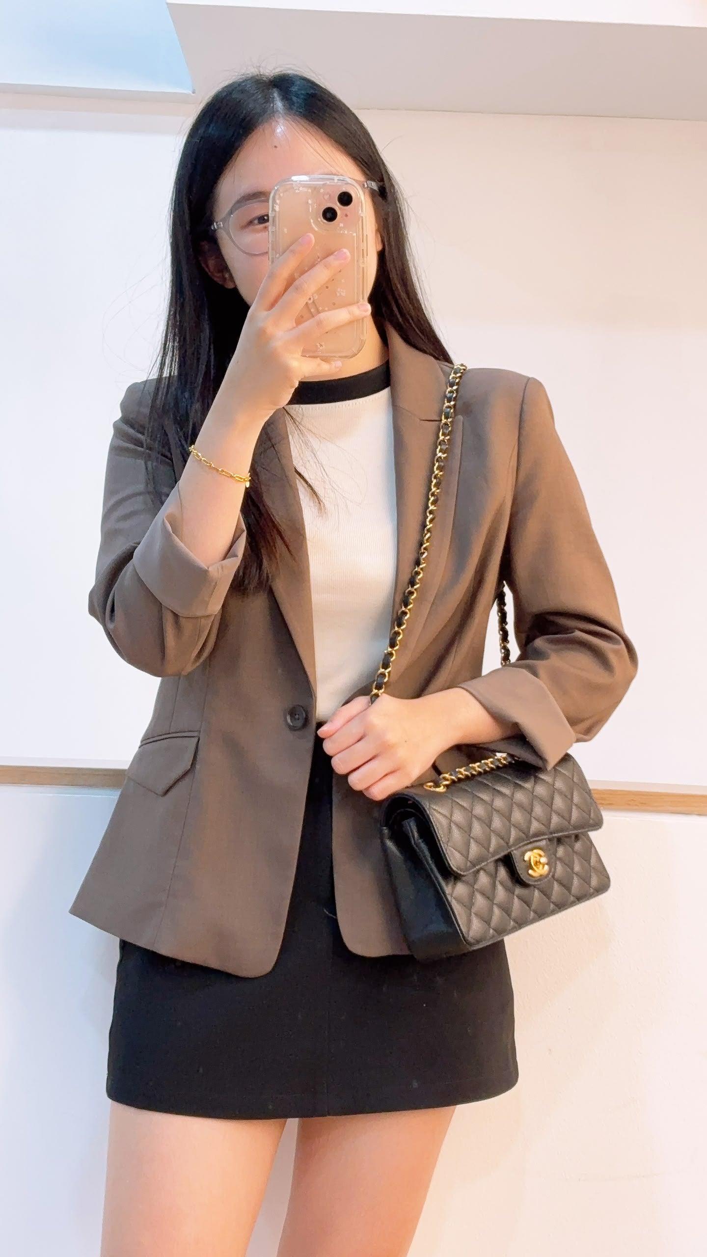 Chanel Black Caviar Small CF (GHW)
