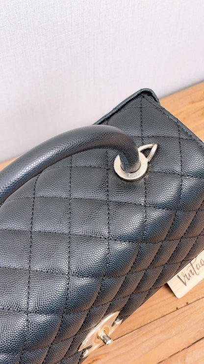 Chanel Black Caviar Medium Coco Handle (LGHW)