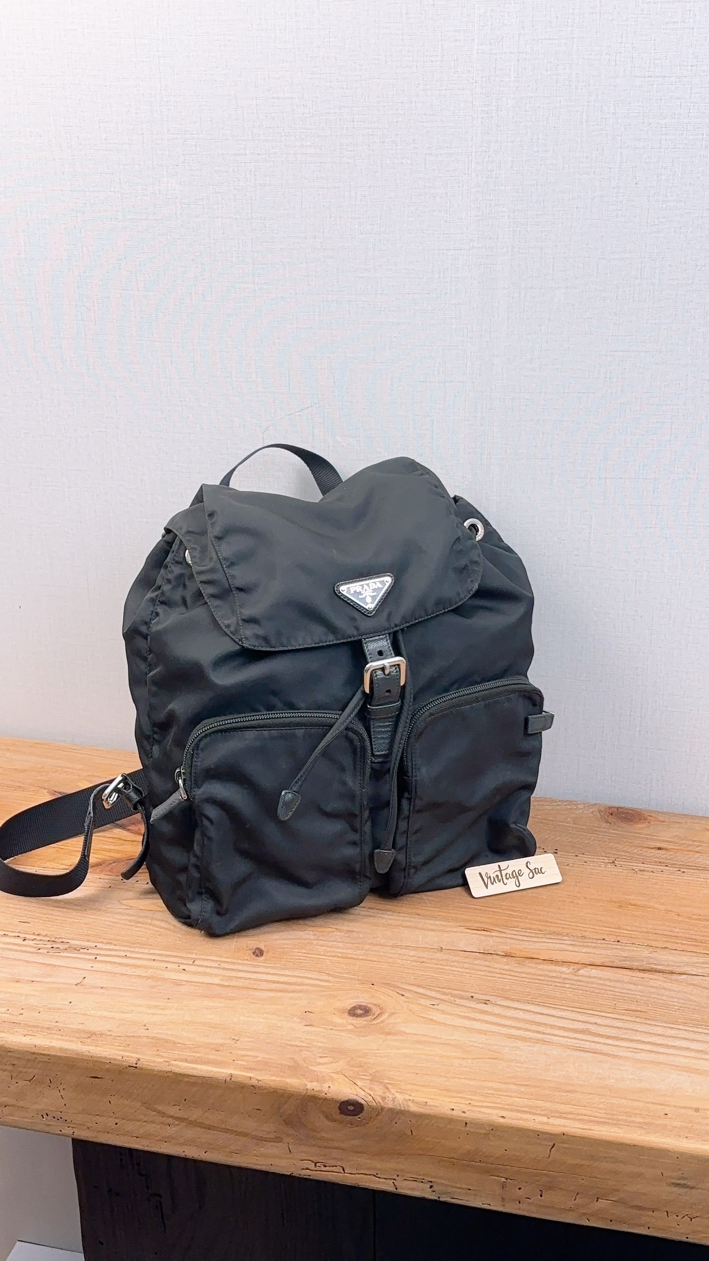 Prada Black Renylon Multi Pockets Backpack