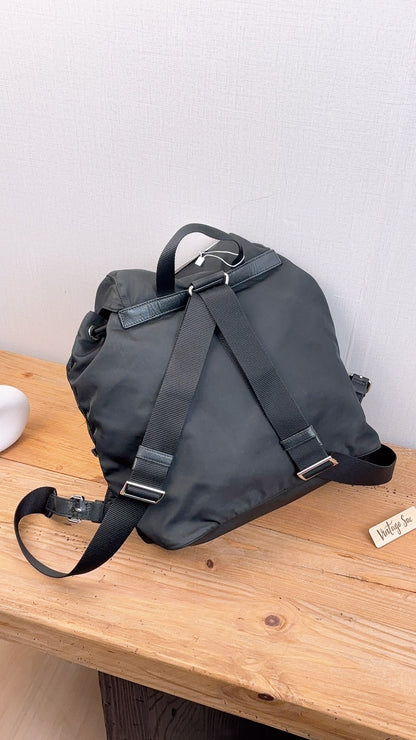 Prada Black Renylon Multi Pockets Backpack