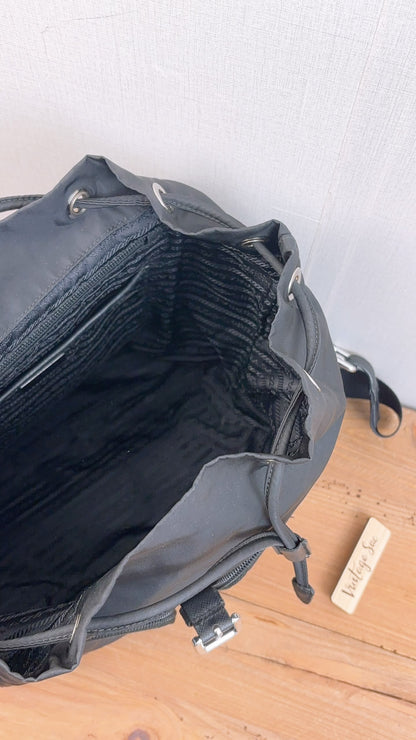Prada Black Renylon Multi Pockets Backpack