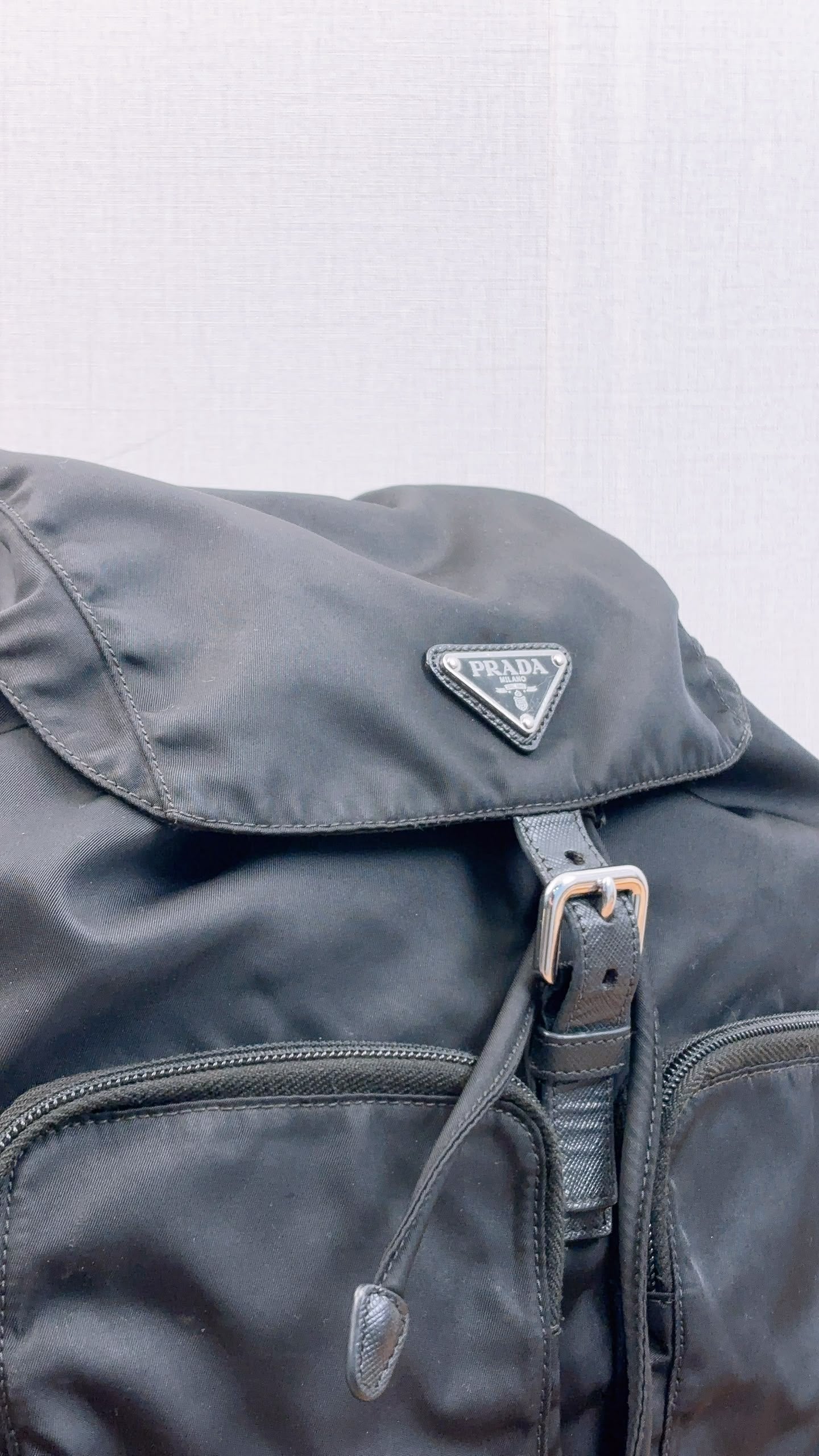 Prada Black Renylon Multi Pockets Backpack