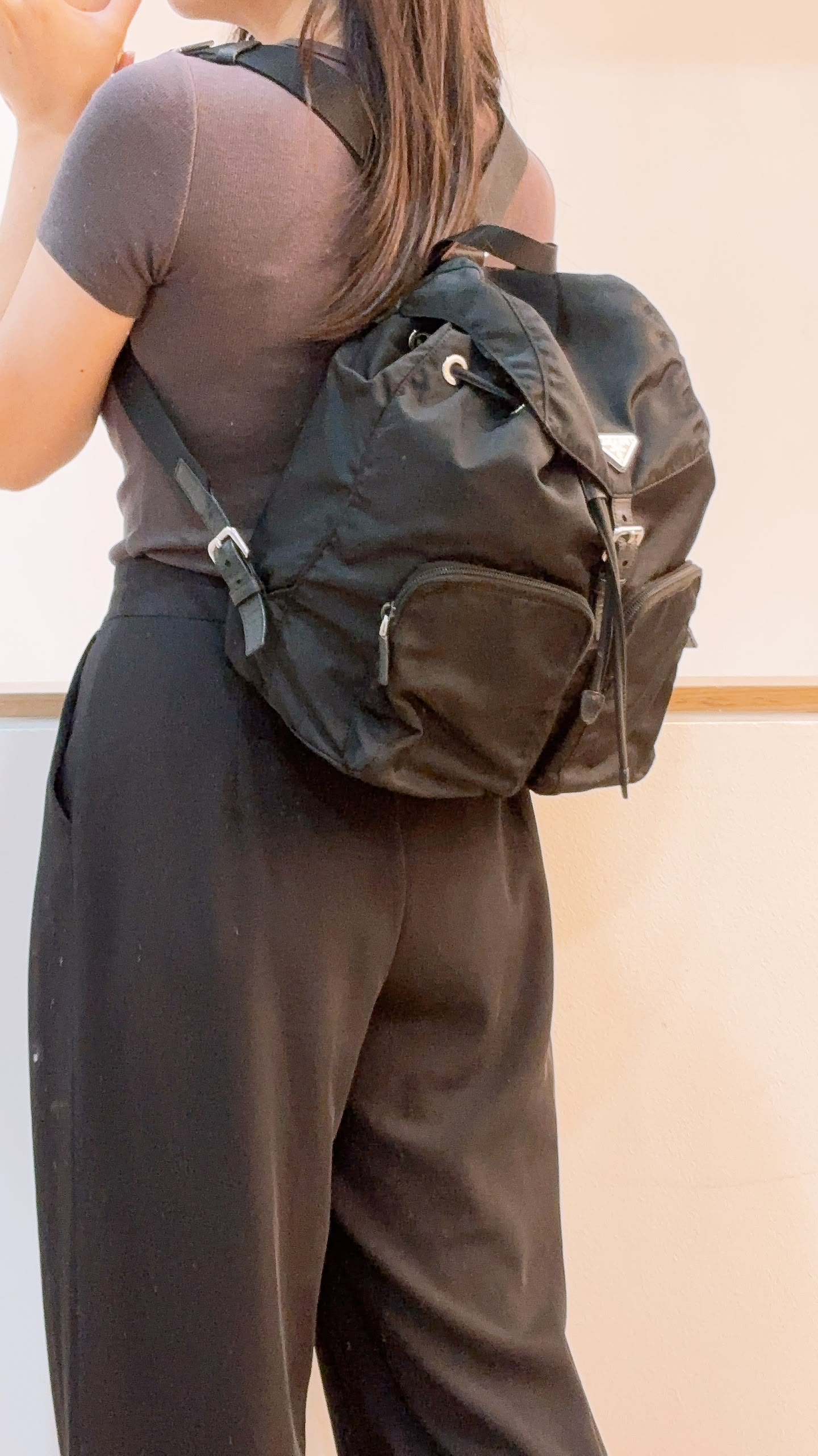Prada Black Renylon Multi Pockets Backpack
