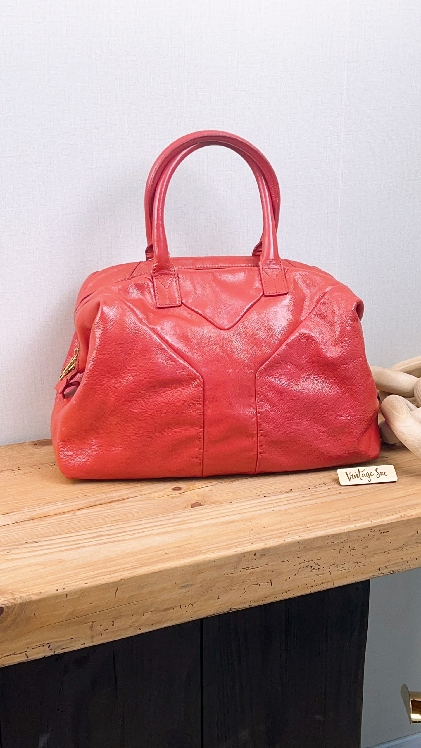 YSL Red Patent Medium Easy Y Bag