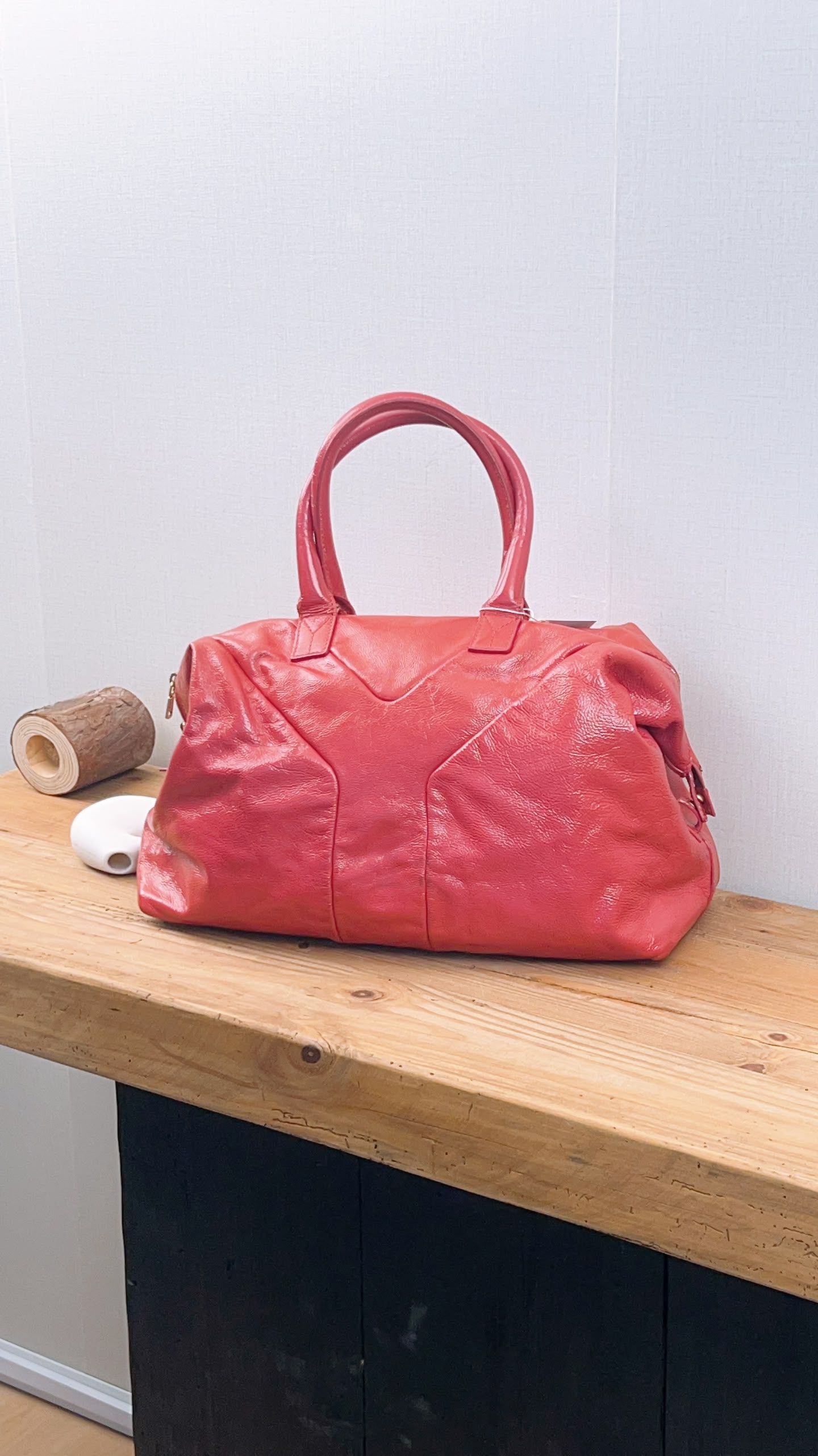 YSL Red Patent Medium Easy Y Bag