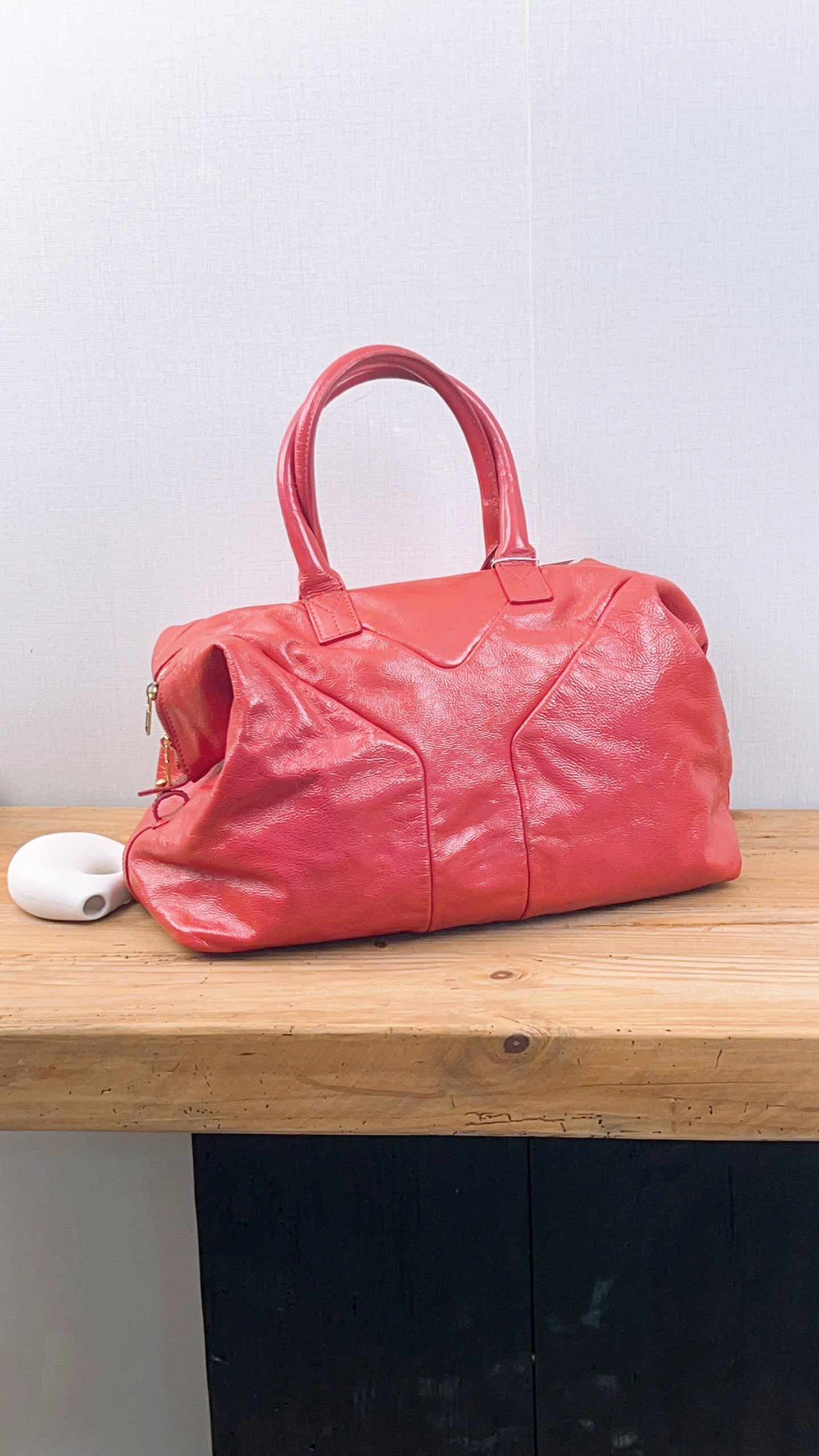 YSL Red Patent Medium Easy Y Bag