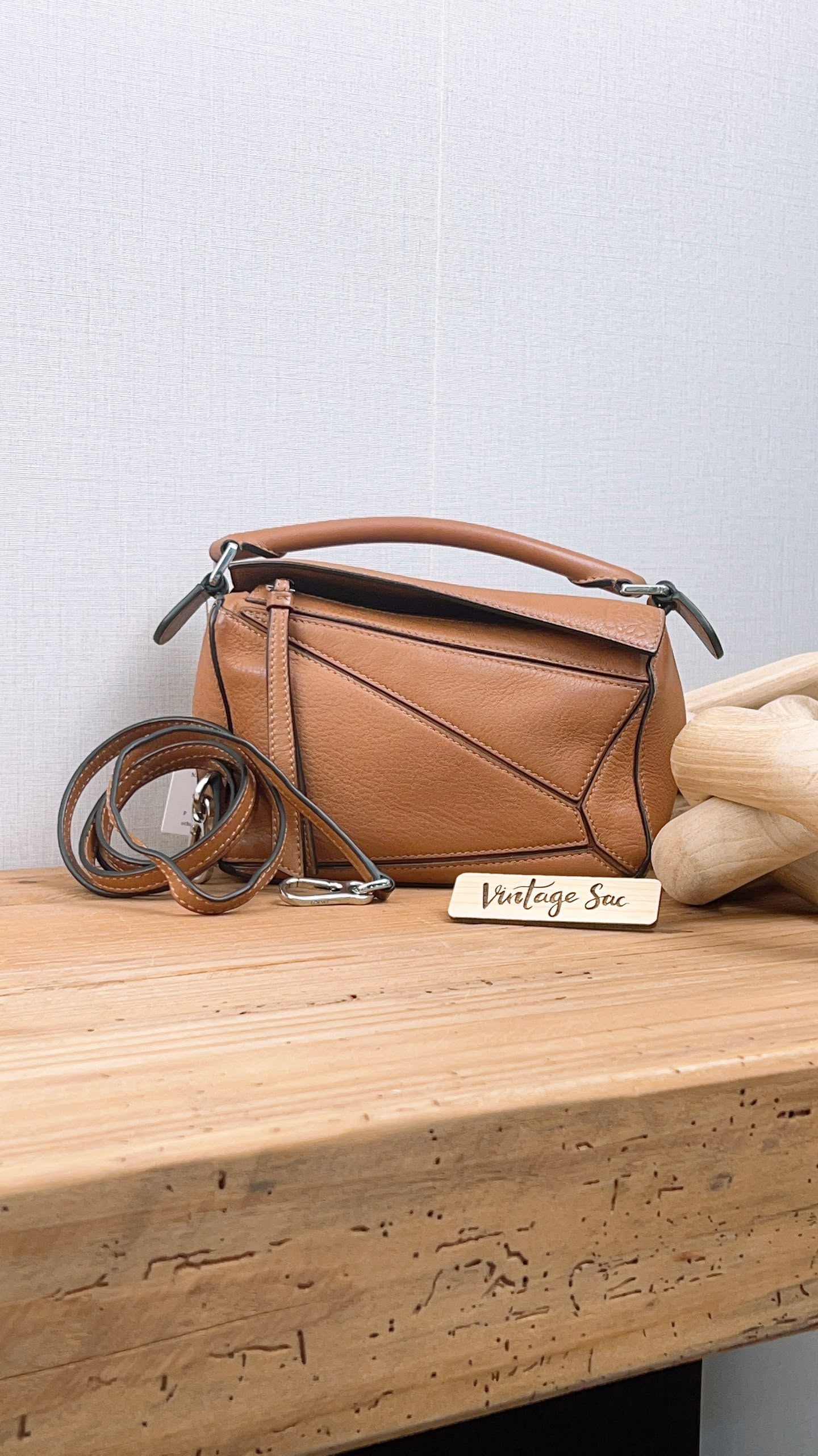 Loewe Mini Tan Puzzle Bag (SHW)