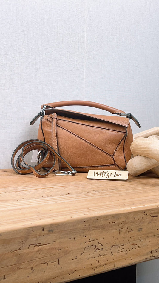 Loewe Mini Tan Puzzle Bag (SHW)