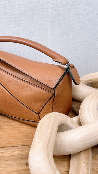 Loewe Mini Tan Puzzle Bag (SHW)