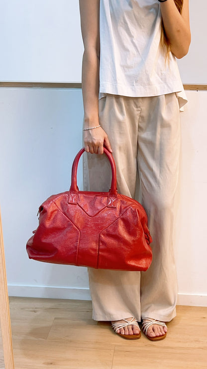 YSL Red Patent Medium Easy Y Bag