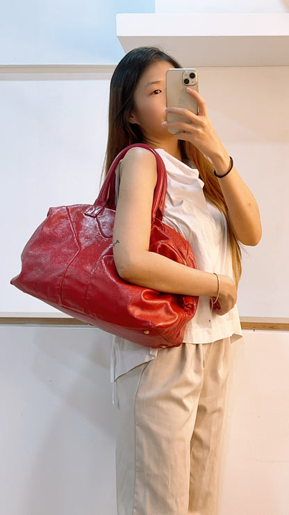 YSL Red Patent Medium Easy Y Bag