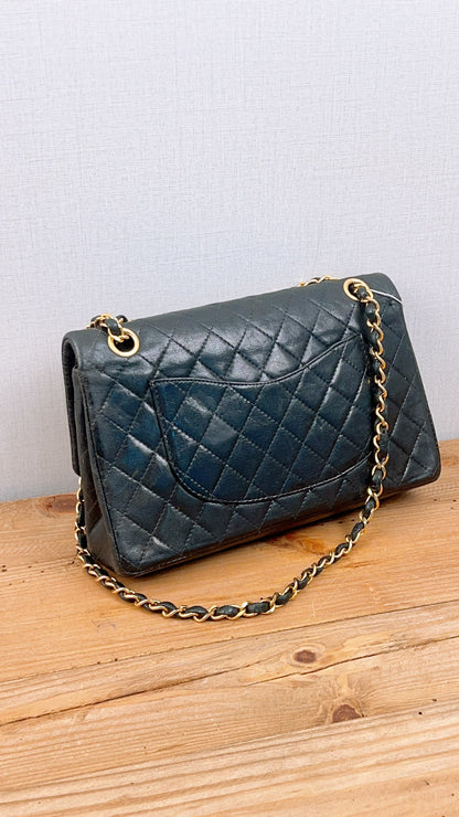 Chanel Black Lambskin Vintage Medium Double Flap (GHW)