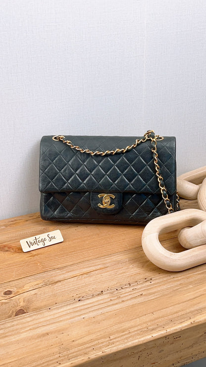 Chanel Black Lambskin Vintage Medium Double Flap (GHW)
